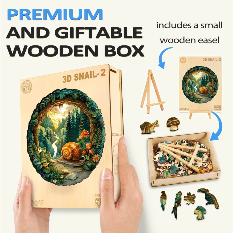 3D Snail-2 Wooden Jigsaw Puzzle - Woodbests