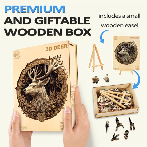 3D Deer Wooden Jigsaw Puzzle - By Woodbests