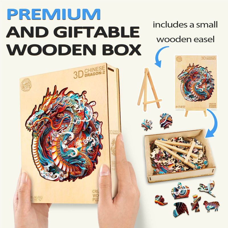 3D Chinese Dragon-2 Wooden Jigsaw Puzzle - By Woodbests