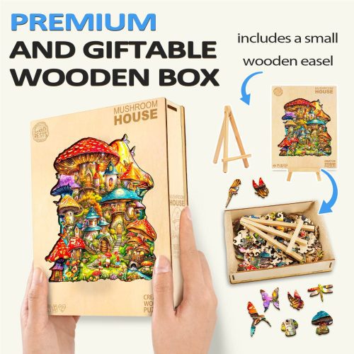 Mushroom House Wooden Jigsaw Puzzle - By Woodbests