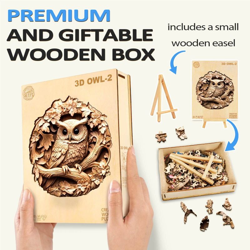 3D Owl-2 Wooden Jigsaw Puzzle - By Woodbests