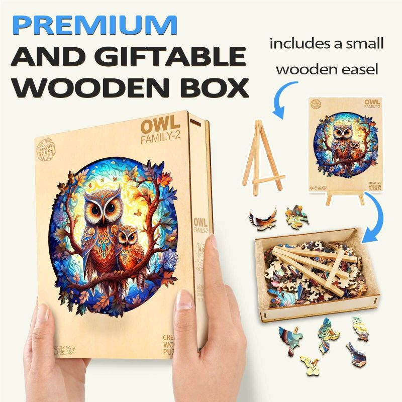 Owl Family-2 Wooden Jigsaw Puzzle - Woodbests