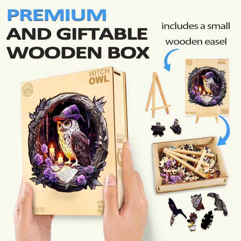 3D Witch Owl Wooden Jigsaw Puzzle - By Woodbests