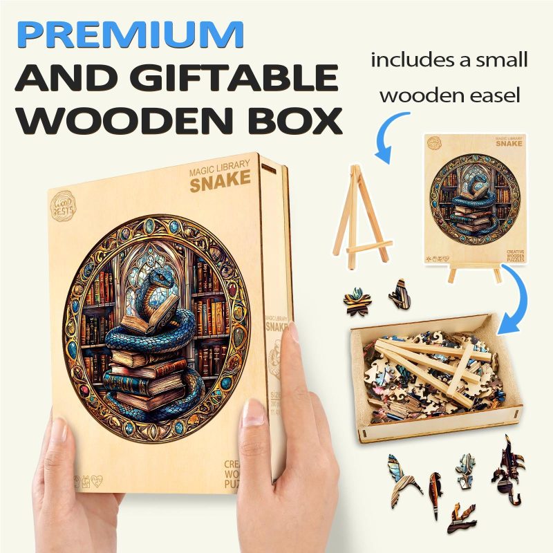 Magic Library Snake Wooden Jigsaw Puzzle - By Woodbests