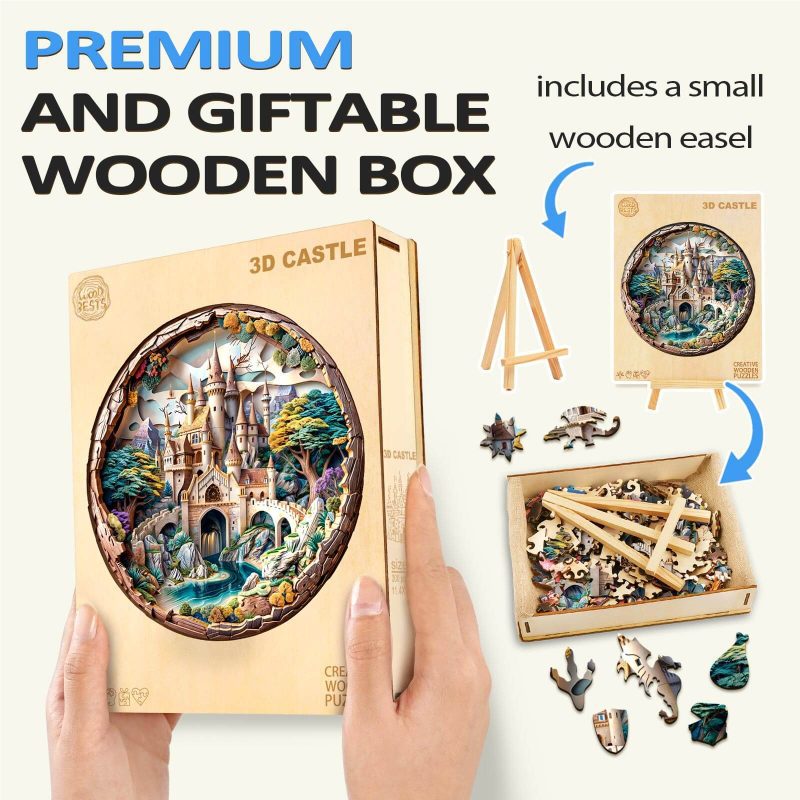 3D Castle Wooden Jigsaw Puzzle - Woodbests