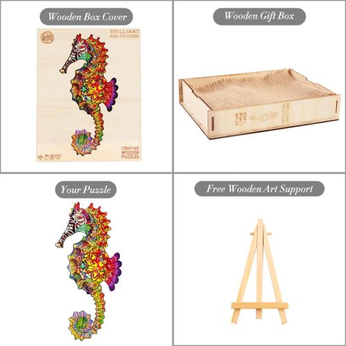 Brilliant Sea Horse Wooden Jigsaw Puzzle - Woodbests