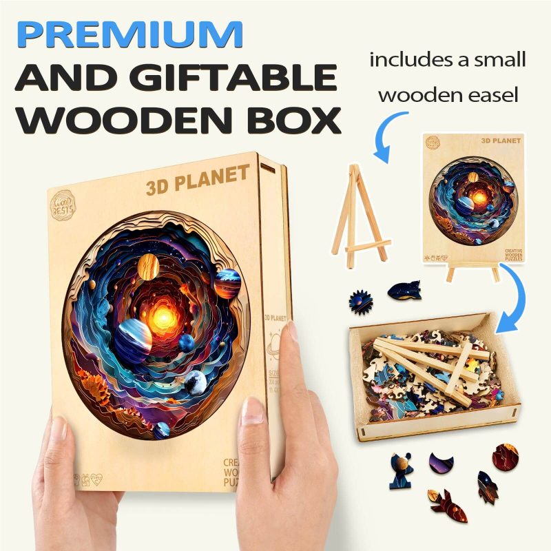 3D Planet Wooden Jigsaw Puzzle - Woodbests