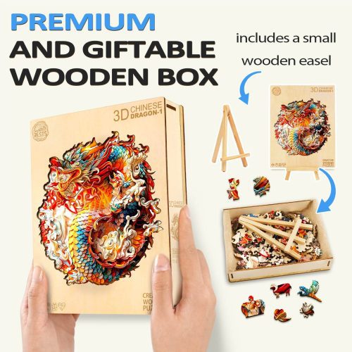 3D Chinese Dragon-1 Wooden Jigsaw Puzzle - By Woodbests