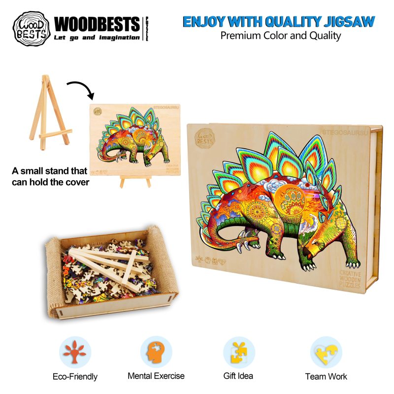 Stegosaurus Wooden Jigsaw Puzzle - Woodbests