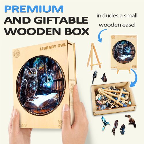 Library Owl Wooden Jigsaw Puzzle - By Woodbests