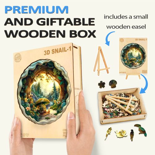 3D Snail-1 Wooden Jigsaw Puzzle - Woodbests