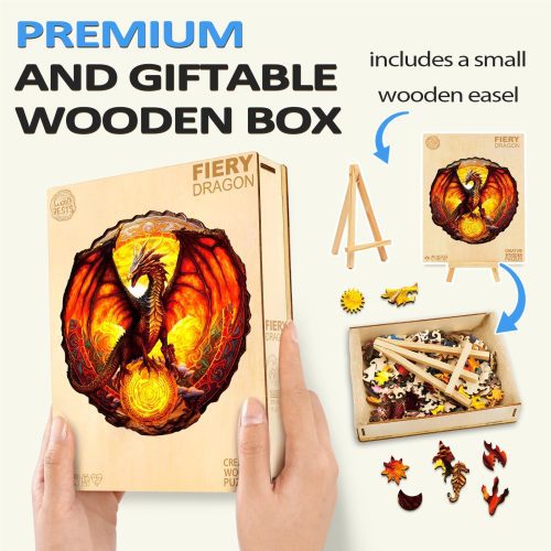 Fiery Dragon Wooden Jigsaw Puzzle - Woodbests