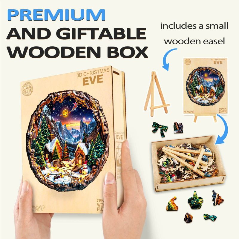 3D Christmas Eve Wooden Jigsaw Puzzle - Woodbests