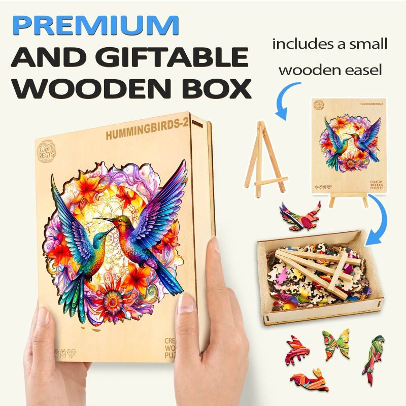 Hummingbirds-2 Wooden Jigsaw Puzzle - Woodbests