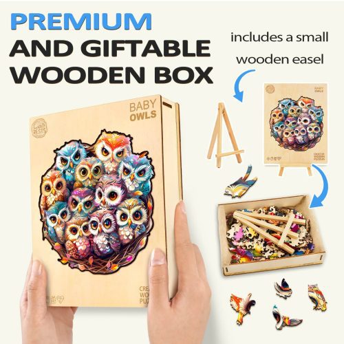 Baby Owls Wooden Jigsaw Puzzle - By Woodbests