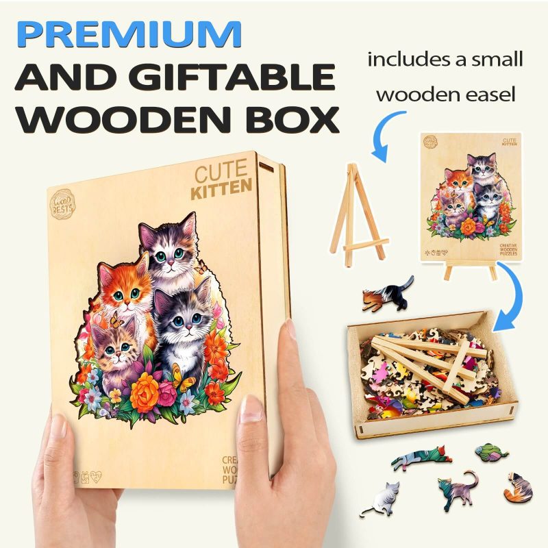 Cute Kitten Wooden Jigsaw Puzzle - Woodbests