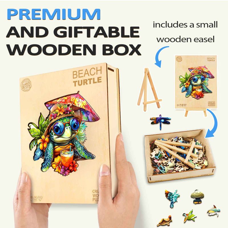 Beach Turtle Wooden Jigsaw Puzzle - By Woodbests