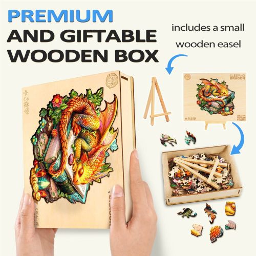 Sleeping Dragon Wooden Jigsaw Puzzle - By Woodbests