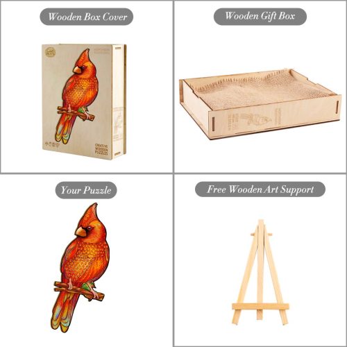 Northern Cardinal Wooden Jigsaw Puzzle - Woodbests