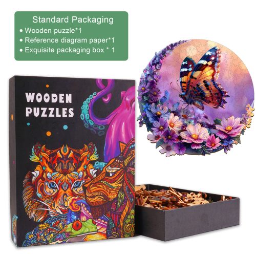 Butterfly and Moon-1 Wooden Jigsaw Puzzle - Woodbests