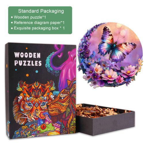 Butterfly and Moon-2 Wooden Jigsaw Puzzle - Woodbests