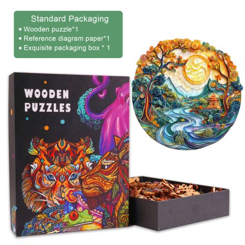 3D Colored Paper Sculpture Landscape Wooden Jigsaw Puzzle - By Woodbests