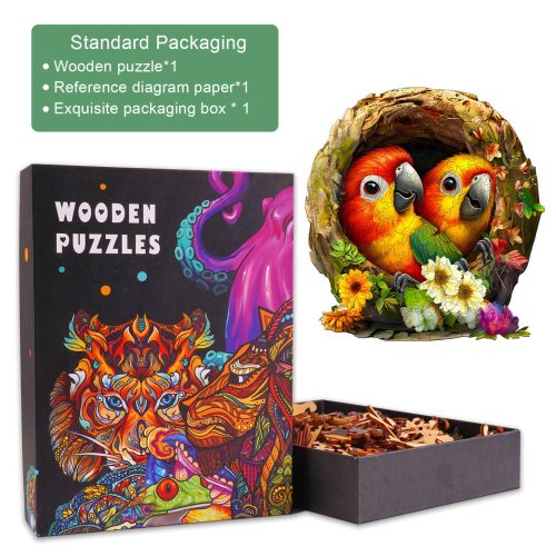 Naughty Parrot-1 Wooden Jigsaw Puzzle - Woodbests