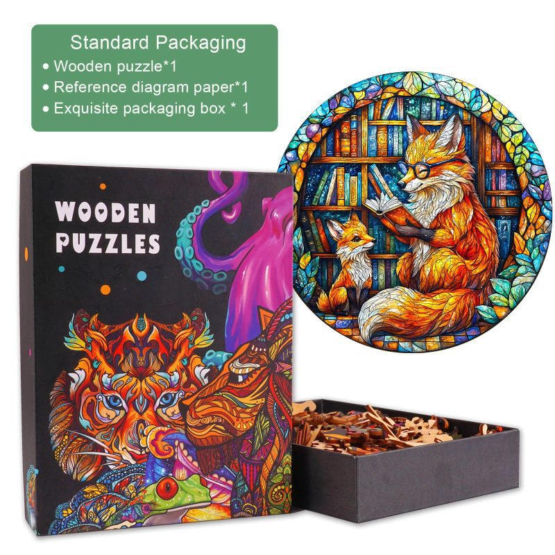 Mother Fox Storytime-2 Wooden Jigsaw Puzzle - Woodbests