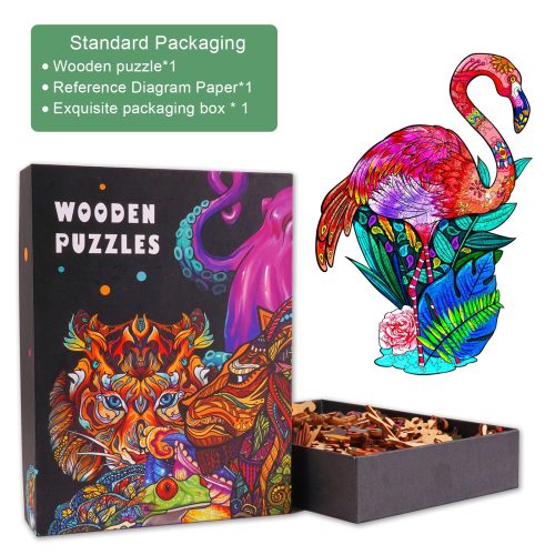 Passionate Flamingo Wooden Jigsaw Puzzle - Woodbests