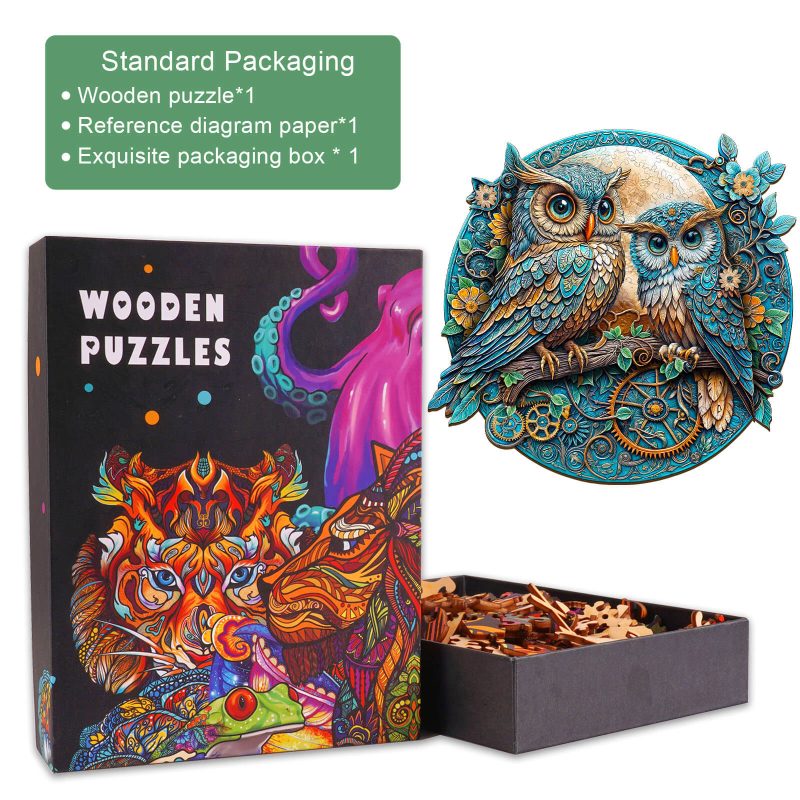 Embossed Owl Wooden Jigsaw Puzzle - Woodbests