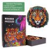 Mandala Tiger Wooden Jigsaw Puzzle-Woodbests