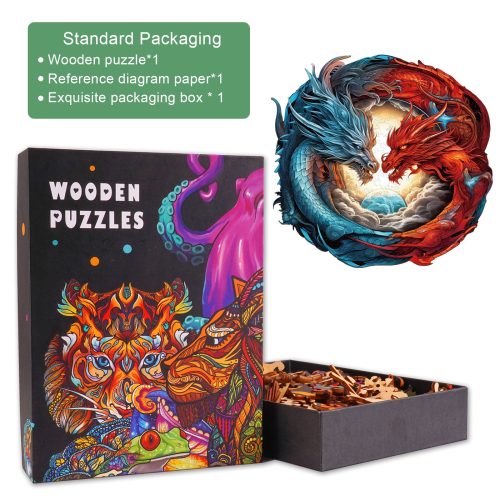 Yin-Yang Dragon Wooden Jigsaw Puzzle