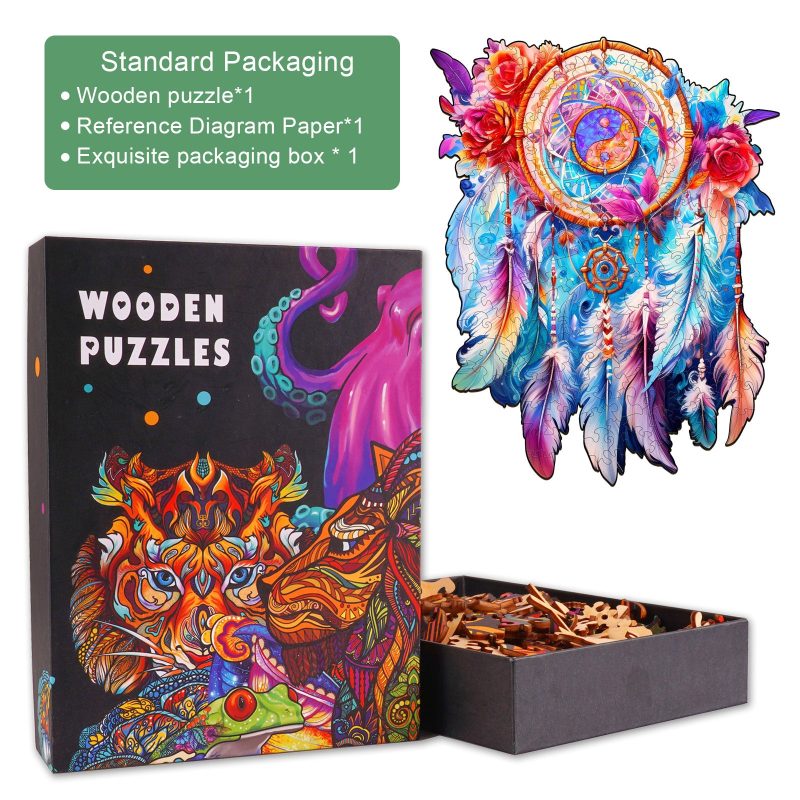 Yin Yang Dream Catcher Wooden Jigsaw Puzzle-Woodbests