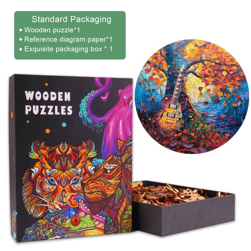 Autumn Guitar Wooden Jigsaw Puzzle - Woodbests