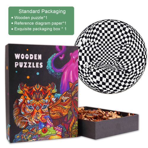 Checkerboard Pop Art Wooden Jigsaw Puzzle - Woodbests