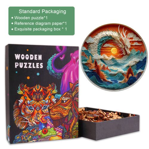 3D Colorful Dragon-1 Wooden Jigsaw Puzzle - By Woodbests