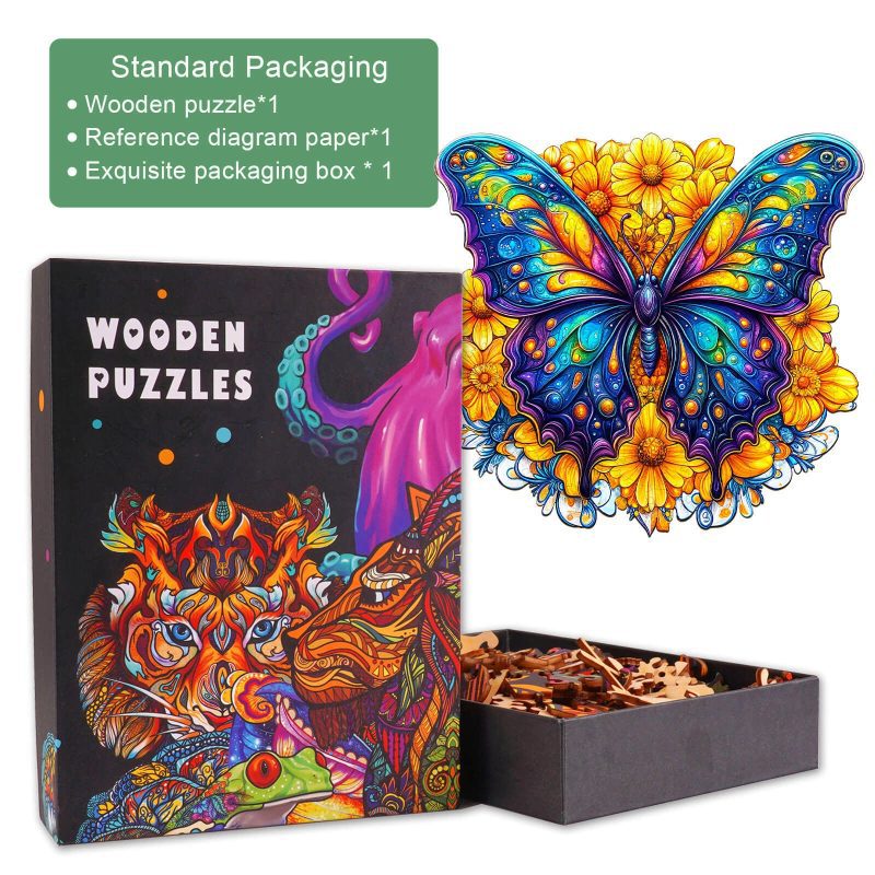 Morpho Butterfly Wooden Jigsaw Puzzle - Woodbests