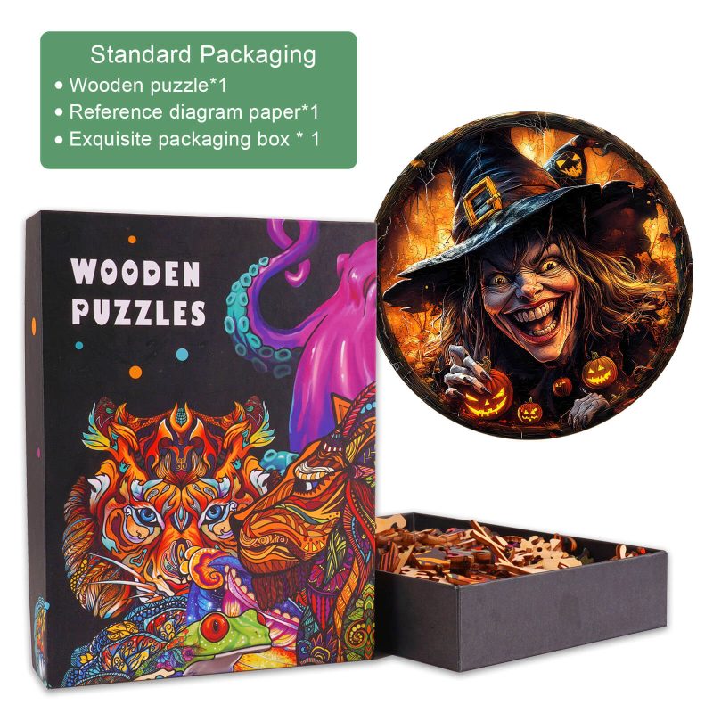 3D Halloween Witch Wooden Jigsaw Puzzle - By Woodbests