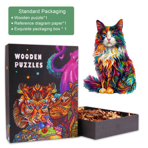 Colorful Ragdoll Cat-1 Wooden Jigsaw Puzzle - Woodbests