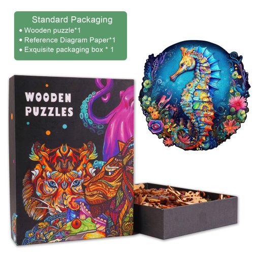 Seahorse 2 Wooden Jigsaw Puzzle-Woodbests