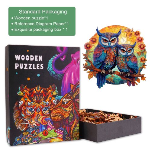 Owl Family Wooden Jigsaw Puzzle-Woodbests