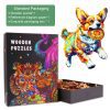 Dog Playing with Toys Wooden Jigsaw Puzzle