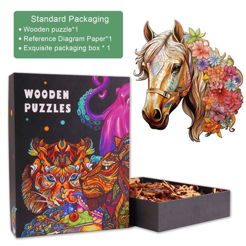 Gentle Horse Wooden Jigsaw Puzzle-Woodbests