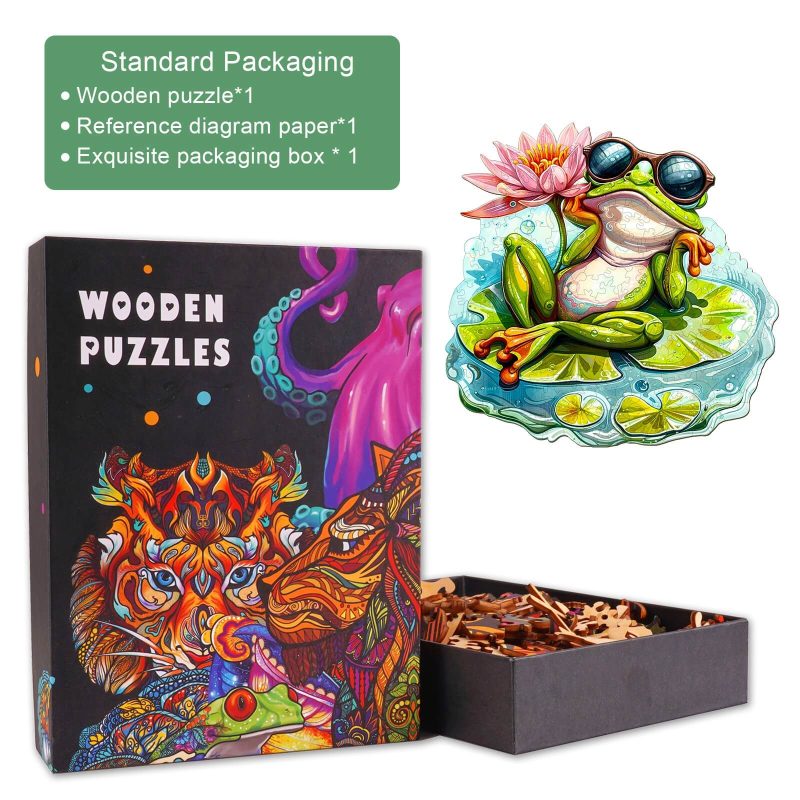 Leisurely Frog-1 Wooden Jigsaw Puzzle