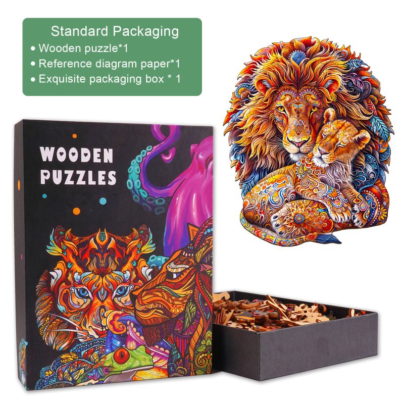 Fatherly Lion Wooden Jigsaw Puzzle