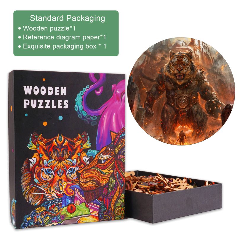 Fierce Tiger Wooden Jigsaw Puzzle - Woodbests