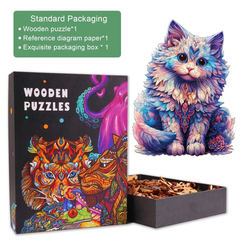 Cute Ragdoll Cat Wooden Jigsaw Puzzle-Woodbests