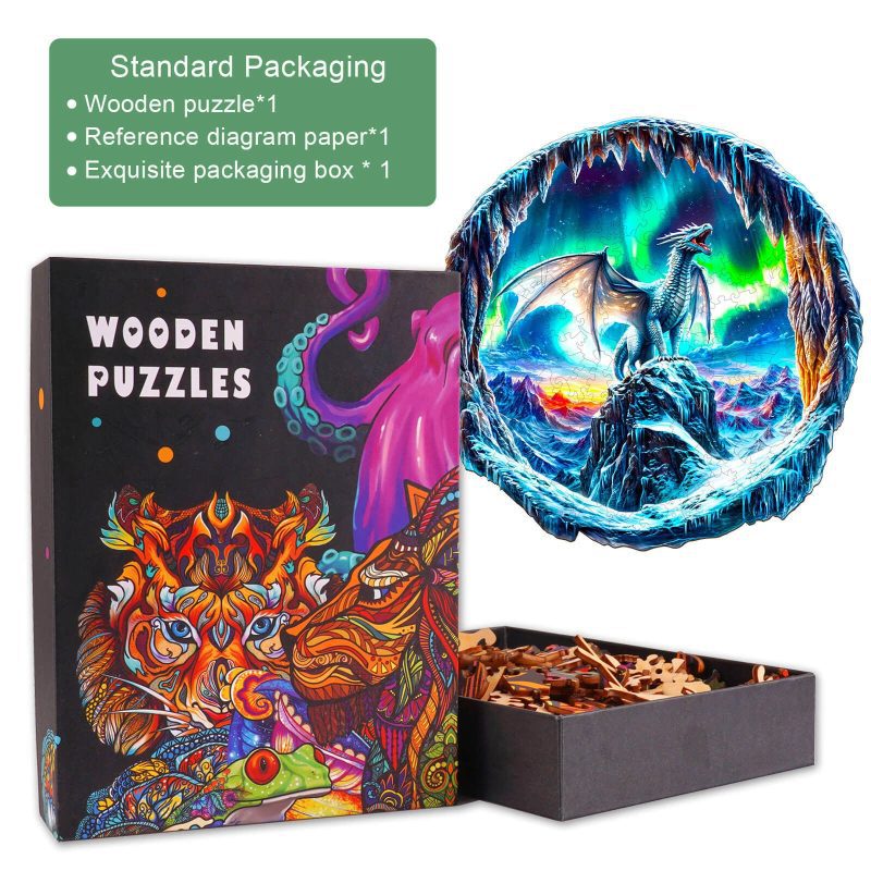 3D Aurora Dragon Wooden Jigsaw Puzzle - Woodbests