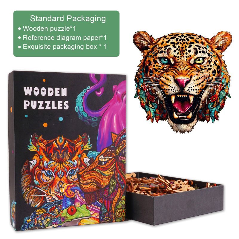 Agile Leopard Wooden Jigsaw Puzzle-Woodbests