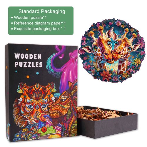 Funny Giraffe Wooden Jigsaw Puzzle-Woodbests